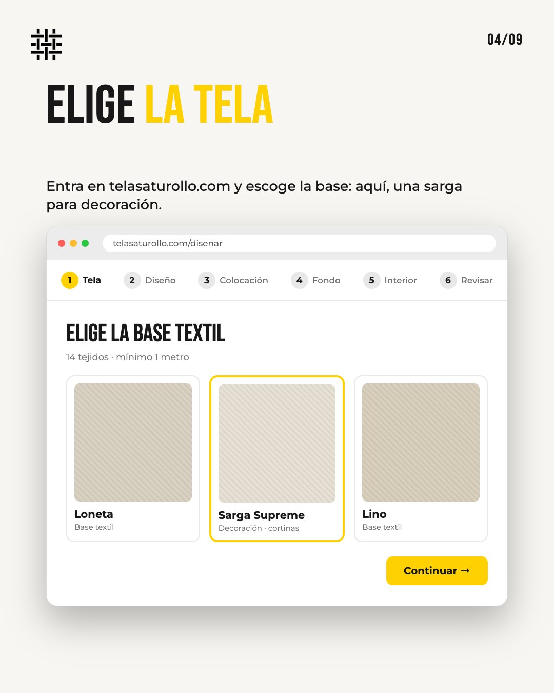 B4 · Elige la tela